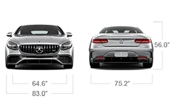 model front and back view diensions
