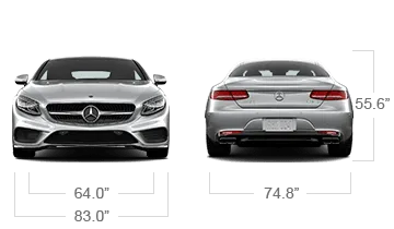 model front and back view diensions