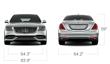 model front and back view diensions