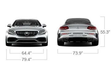 model front and back view diensions