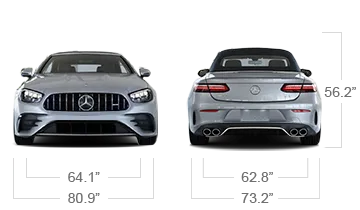 model front and back view diensions
