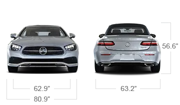 model front and back view diensions