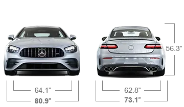 model front and back view diensions