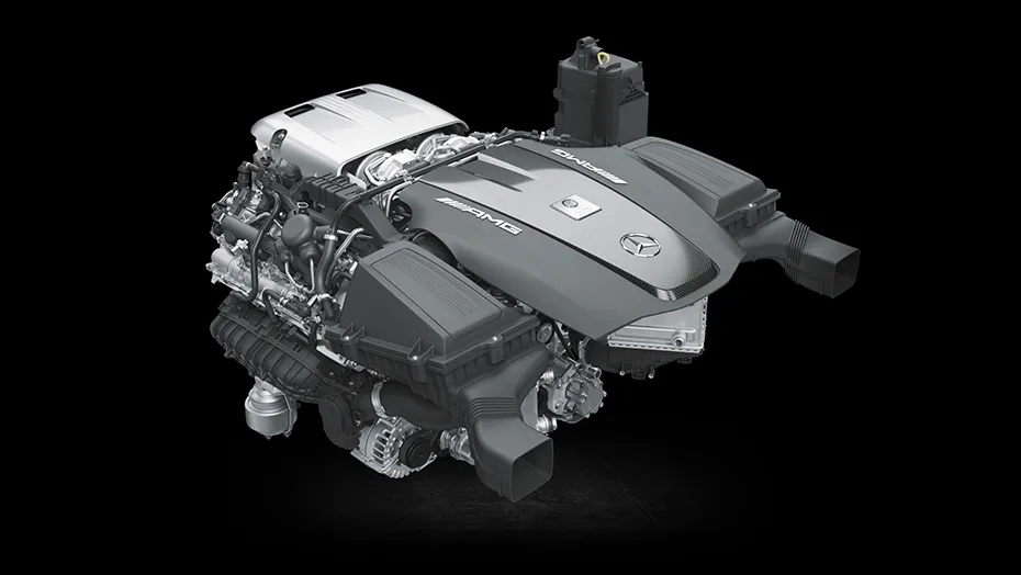 Handcrafted AMG 4.0L V8 biturbo engine