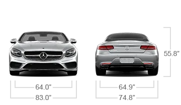 model front and back view diensions