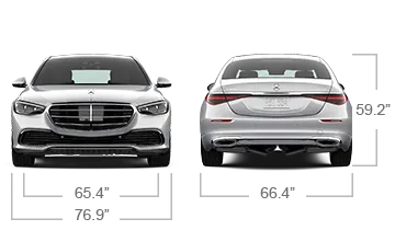 model front and back view diensions