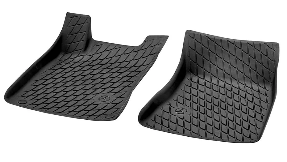 All-season front and rear floor mats, black rubber