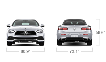 model front and back view diensions