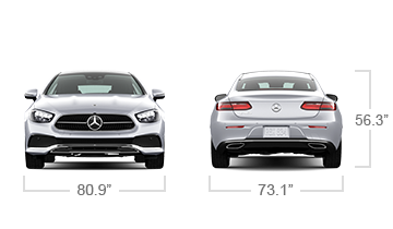 model front and back view diensions