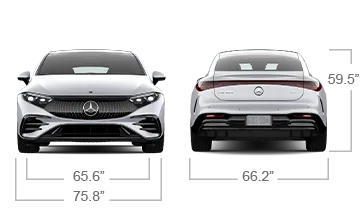model front and back view diensions