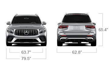 model front and back view diensions