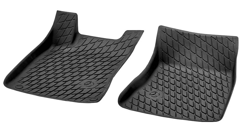All-season 1st- and 2nd-row floor mats, black rubber