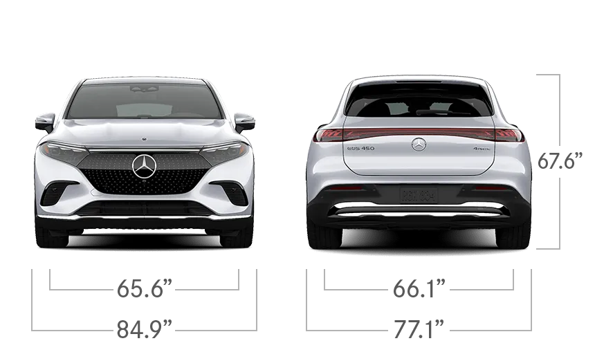 model front and back view diensions