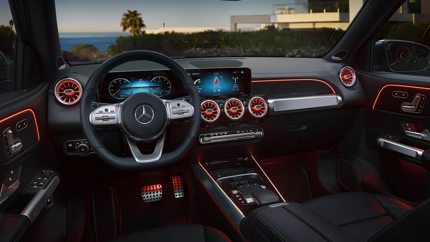 A close of the interior dash of the the 2023 Mercedes-Benz GLB interior