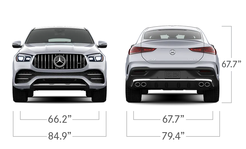 model front and back view diensions