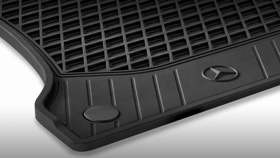 All-season front and rear floor mats, black rubber