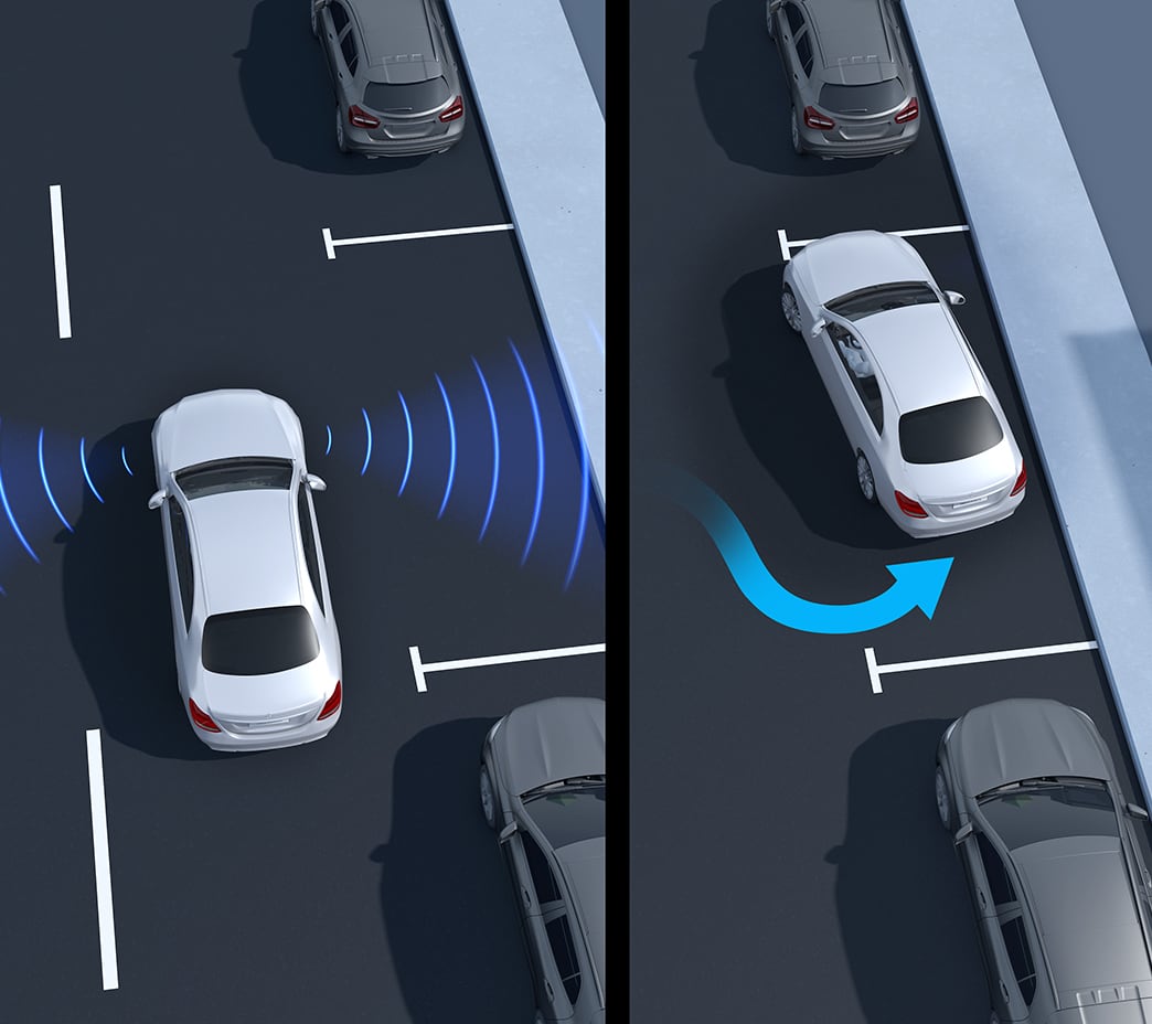 Standard PARKTRONIC with Active Parking Assist can help you size up parking spots, then maneuver into the space automatically. Audio-visual displays help you navigate tight quarters.