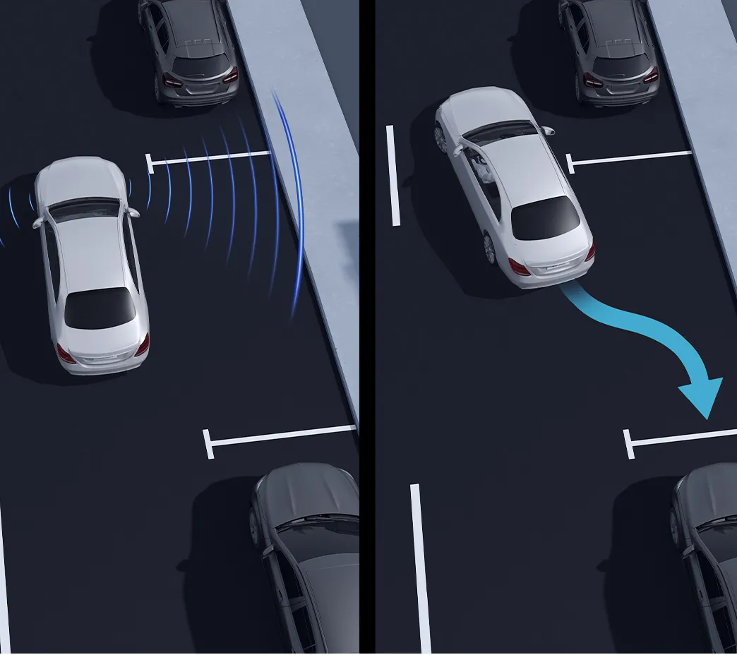 Standard PARKTRONIC with Active Parking Assist can help you size up parking spaces, then maneuver into the space automatically. Audio-visual displays help you navigate tight spaces.
