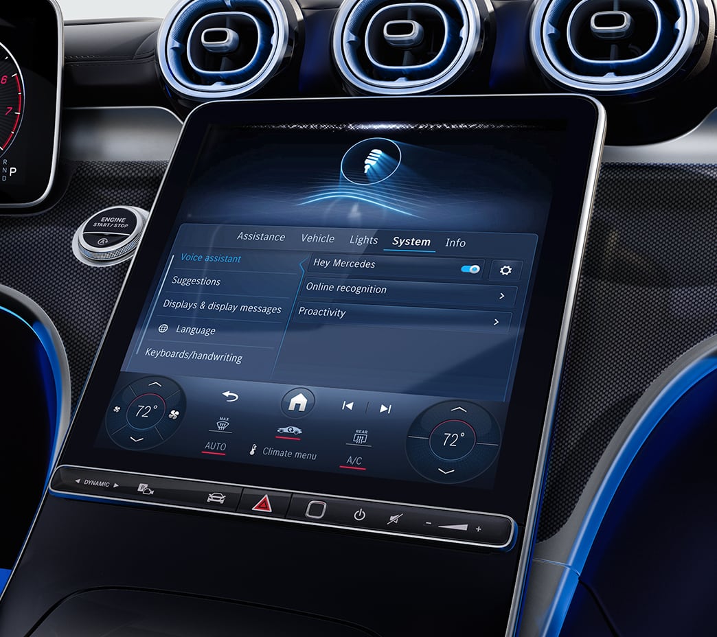 3rd-gen MBUX (the Mercedes-Benz User Experience) is smarter, quicker to respond, can understand more languages. And it can learn, add apps and update over time, and over the air.