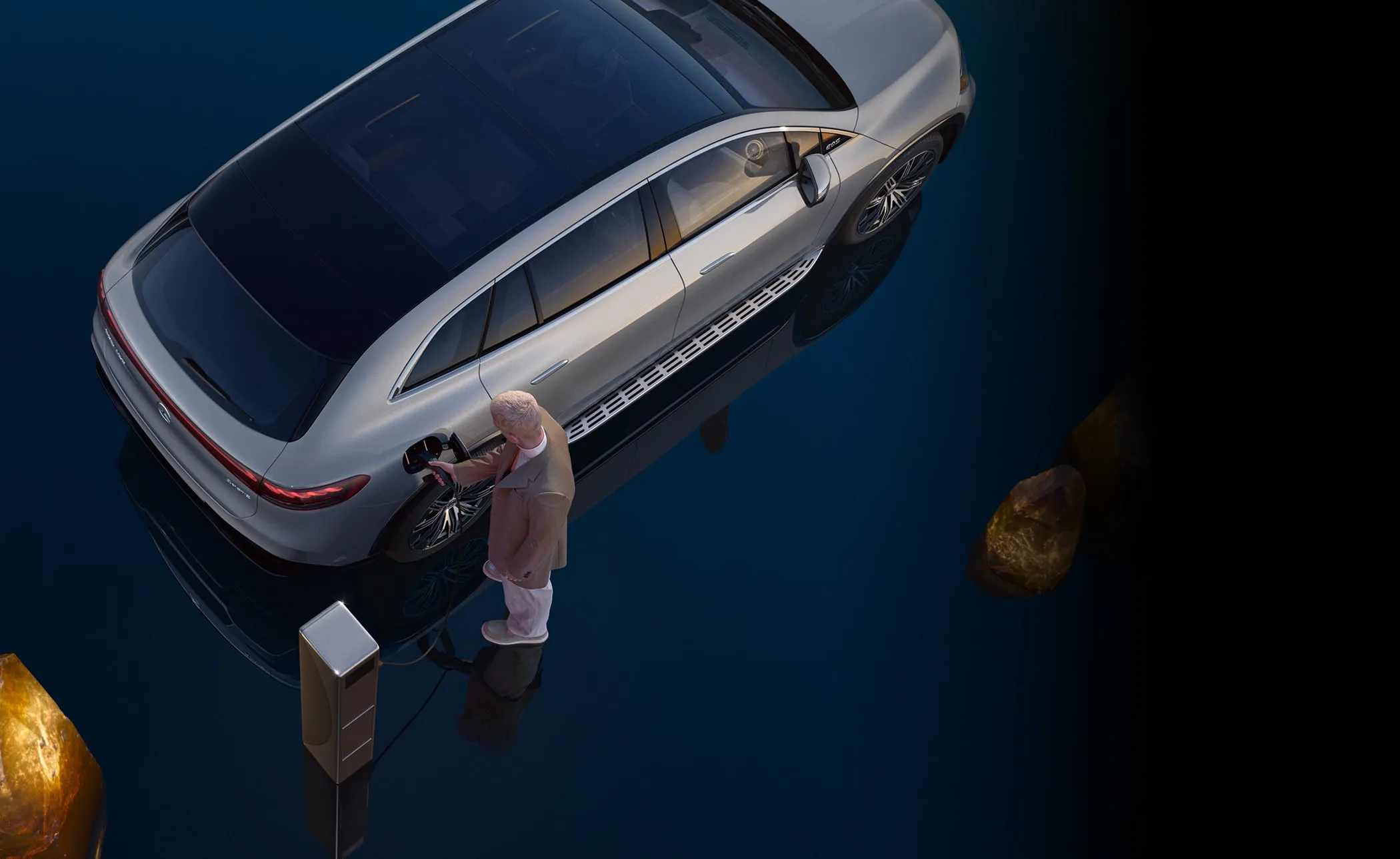 Mercedes EQS SUV on Oklahoma highways