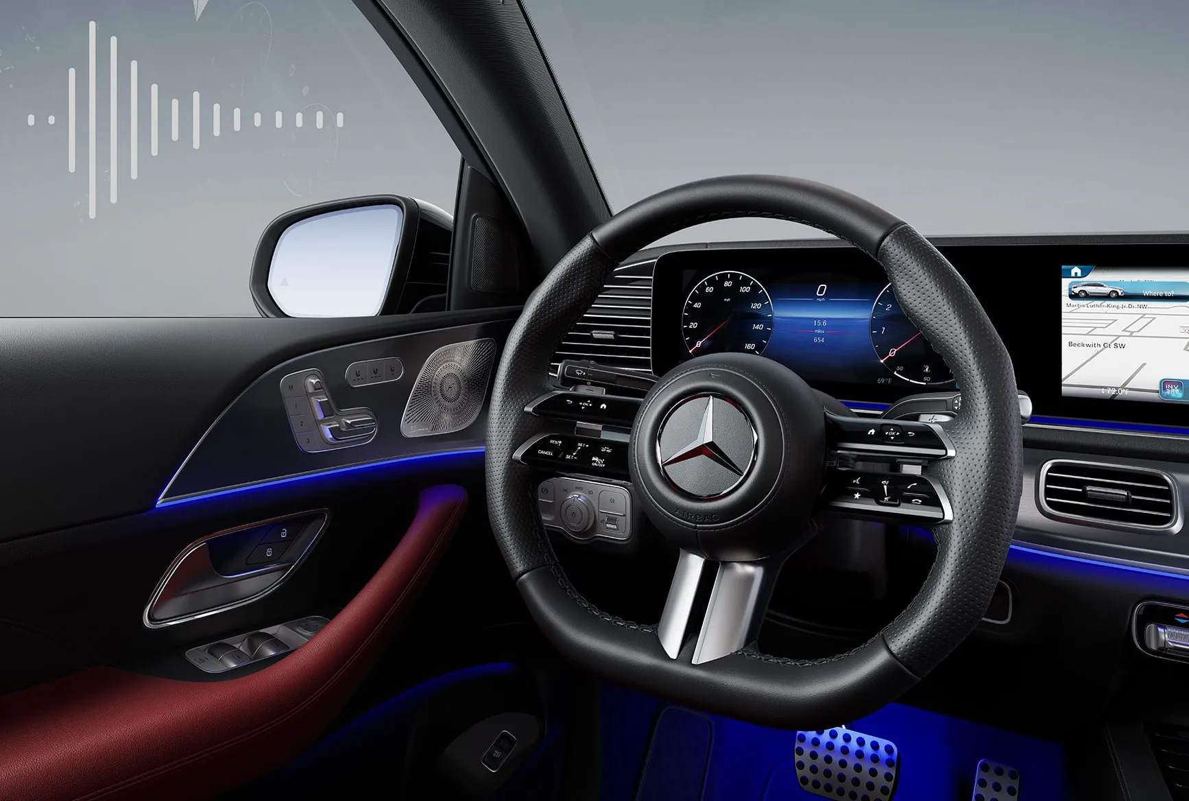 2026 GLE Burmester surround sound system speaker detail