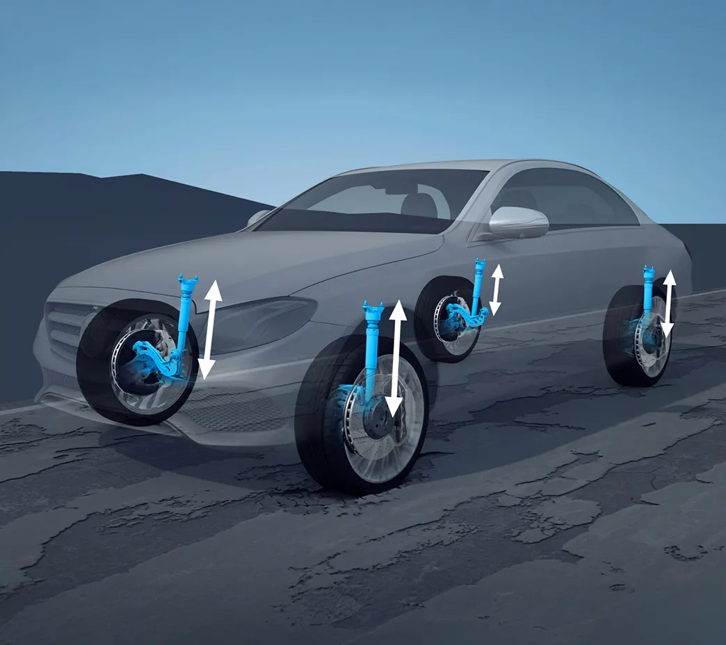 Adaptive, adjustable and agile AIRMATIC® suspension offers multiple modes and automatic leveling. It can also lower at speed, or you can raise it for rugged terrain. 