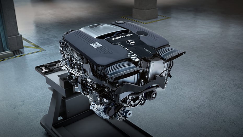 Handcrafted AMG 4.0L V8 biturbo engine