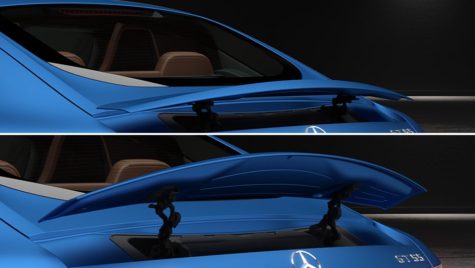 Multistage active rear spoiler