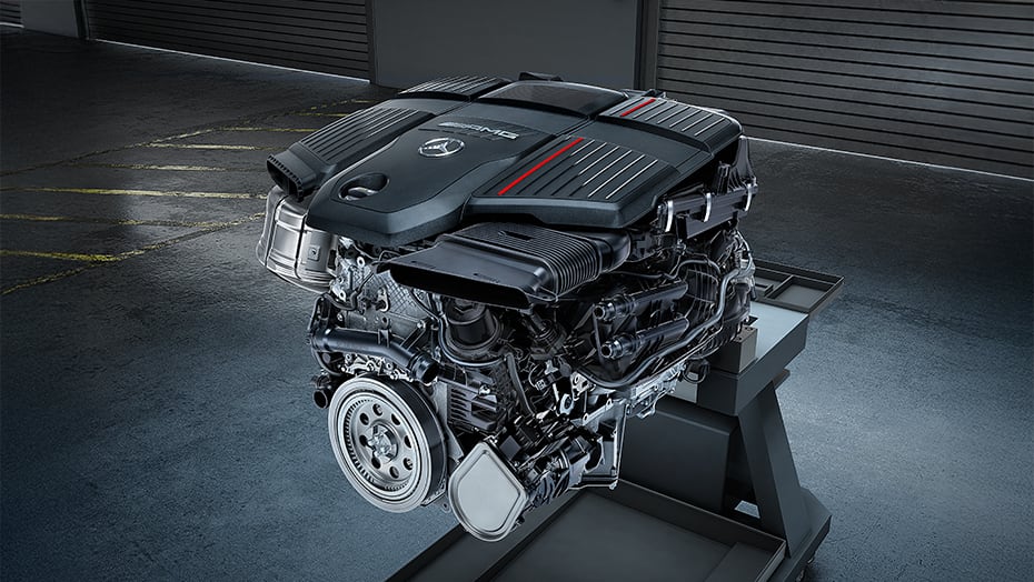 AMG-enhanced 3.0L inline-6 turbo engine with hybrid assist