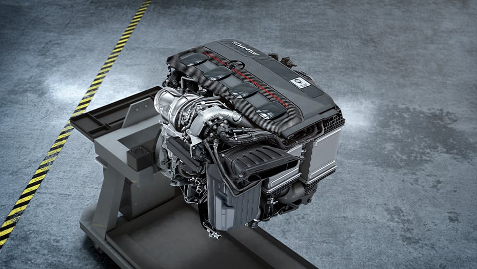 AMG-enhanced 3.0L inline-6 turbo engine with hybrid assist