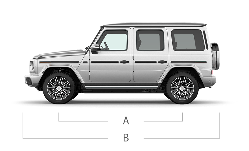 model front and back view diensions