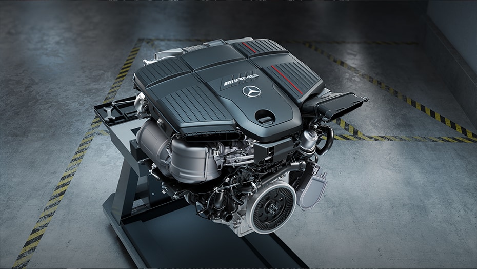 AMG-enhanced 3.0L inline-6 turbo engine with hybrid assist