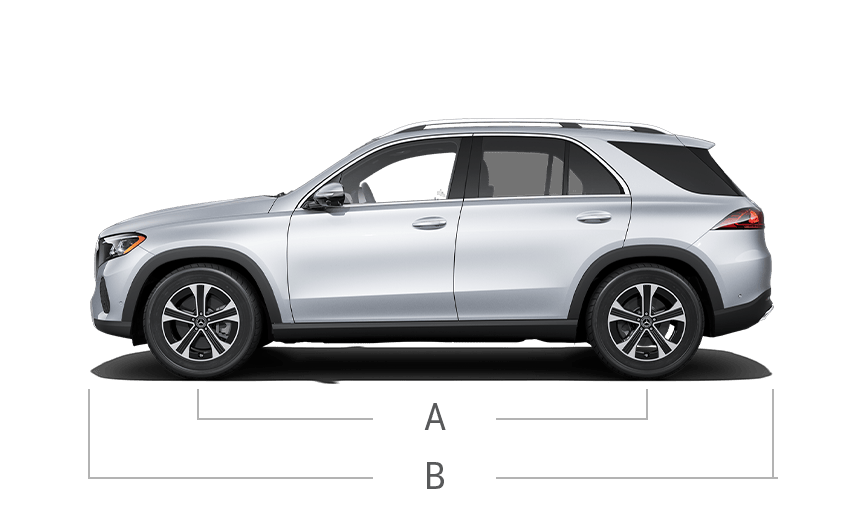 model front and back view diensions