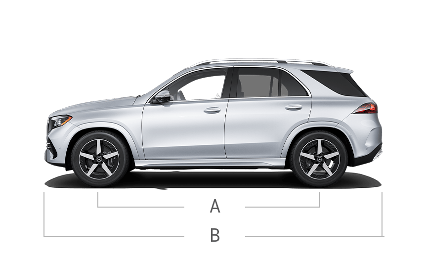 model front and back view diensions