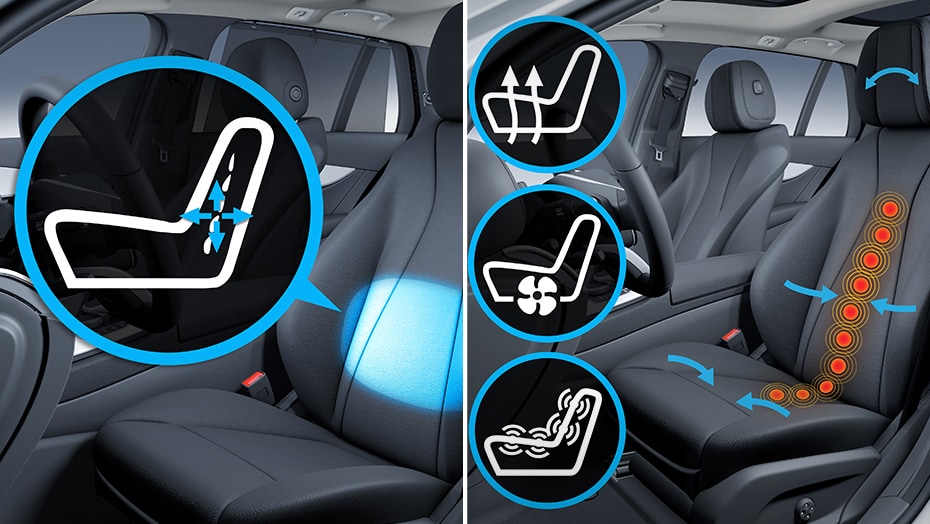 Active multicontour front seats with massage