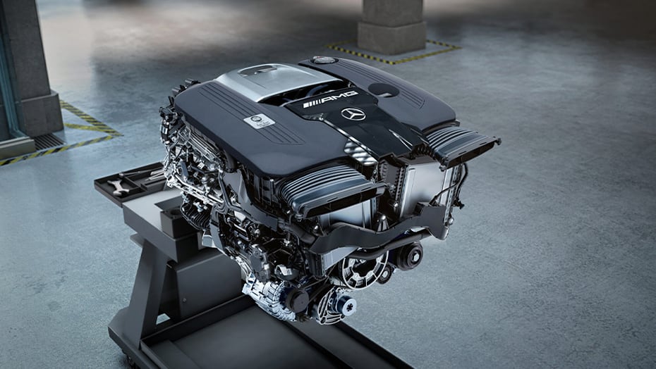 Handcrafted AMG 4.0L V8 biturbo engine