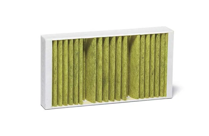 A cabin air filter on a white background.