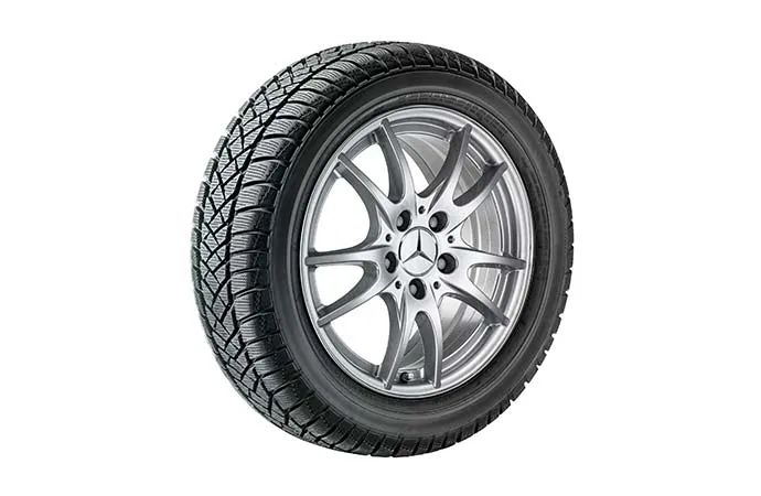 A wheel and tire on a white background.