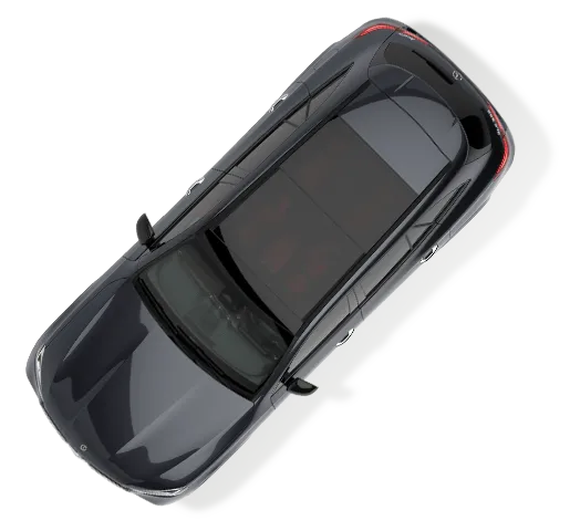 An arial shot of the GLE 450e 4MATIC SUV in black.